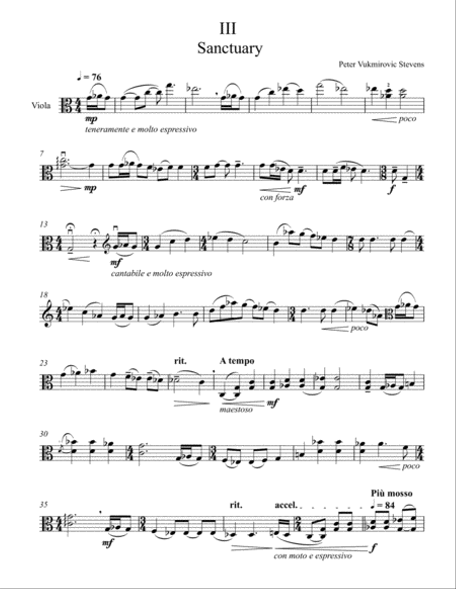 Sanctuary Viola Solo scores gallery preview page 1