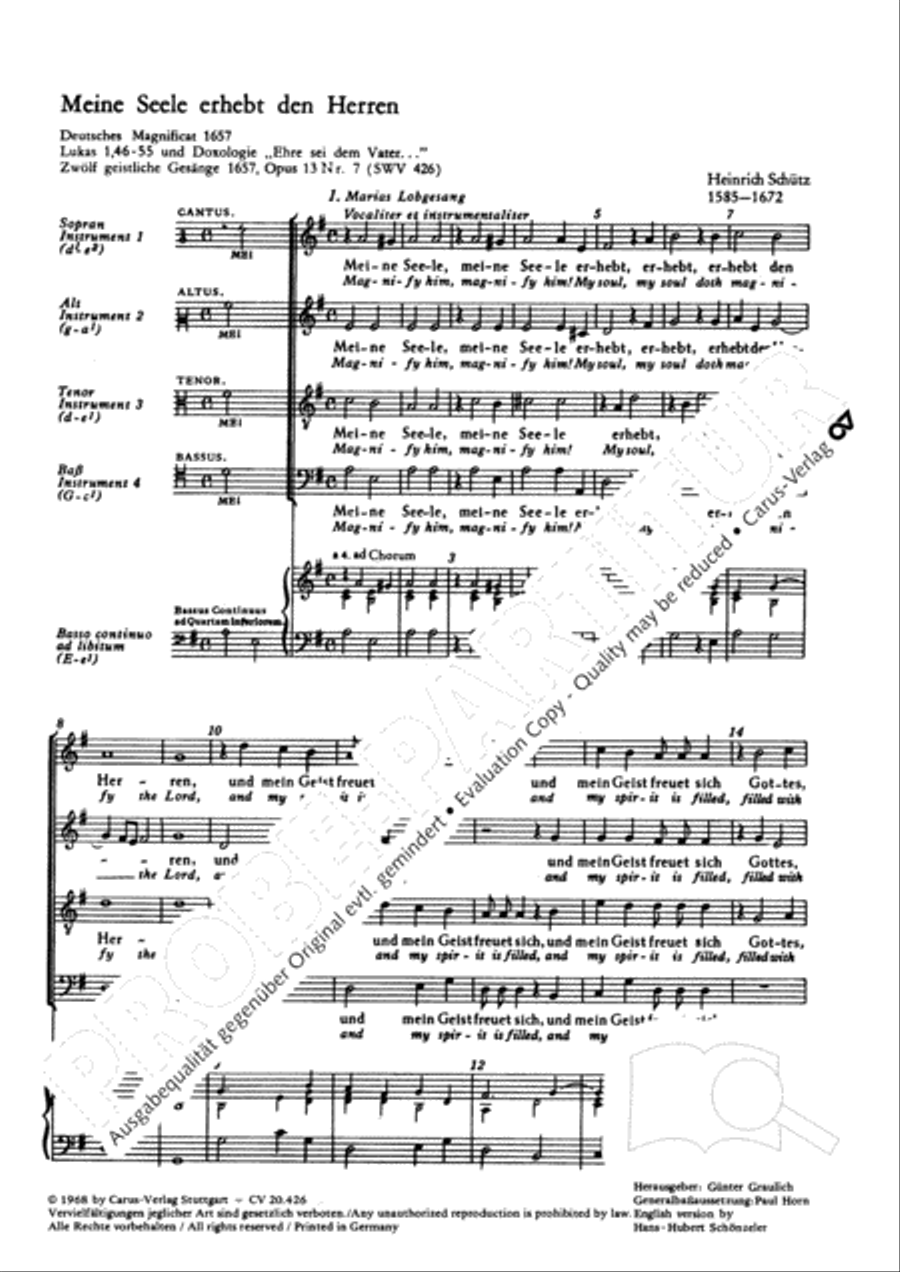 Magnificat (Meine Seele erhebt den Herrn); Ehre sei dem Vater Score scores gallery preview page 7