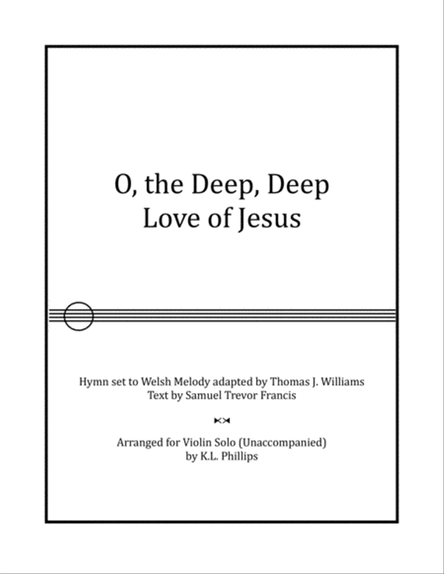 O, the Deep, Deep Love of Jesus - Violin Solo (Unaccompanied) Violin Solo scores gallery preview page 1