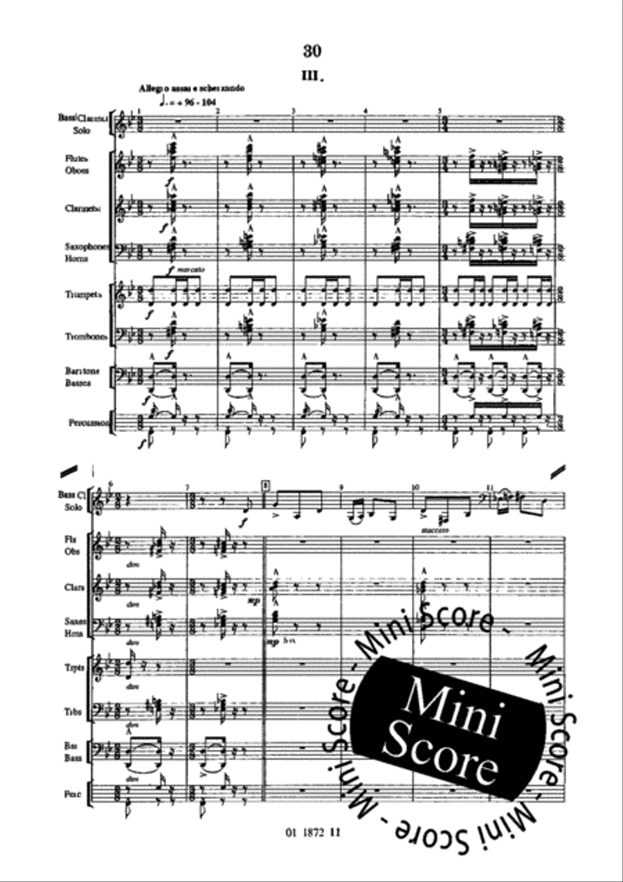 Concerto for Bass Clarinet and Band Concert Band scores gallery preview page 34