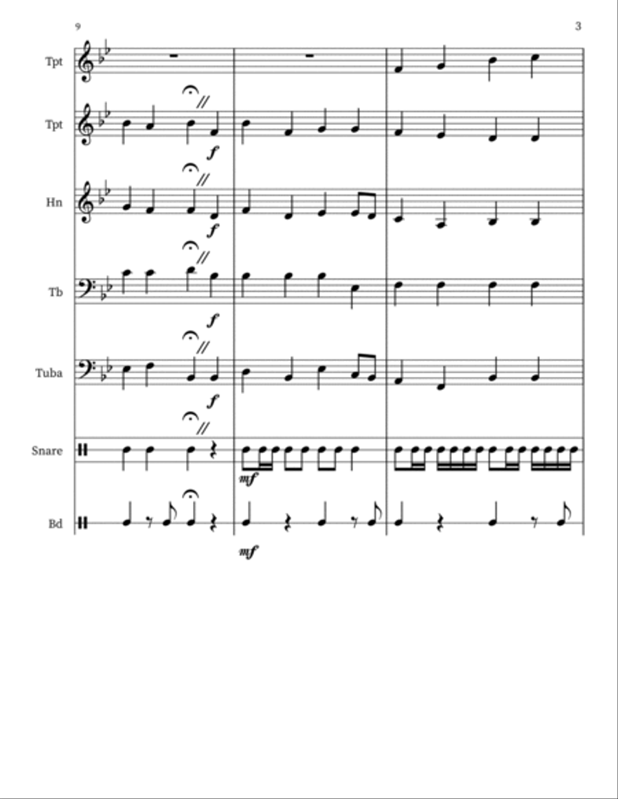 Before Jehovah's Awful Throne Small Ensemble scores gallery preview page 3