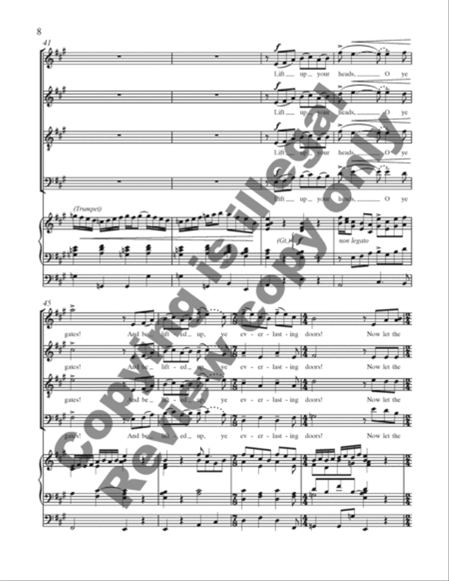 Lift Up Your Heads, O Ye Gates! 4-Part scores gallery preview page 8