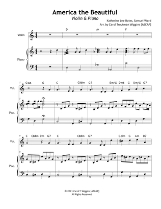 America the Beautiful (Violin & Piano)