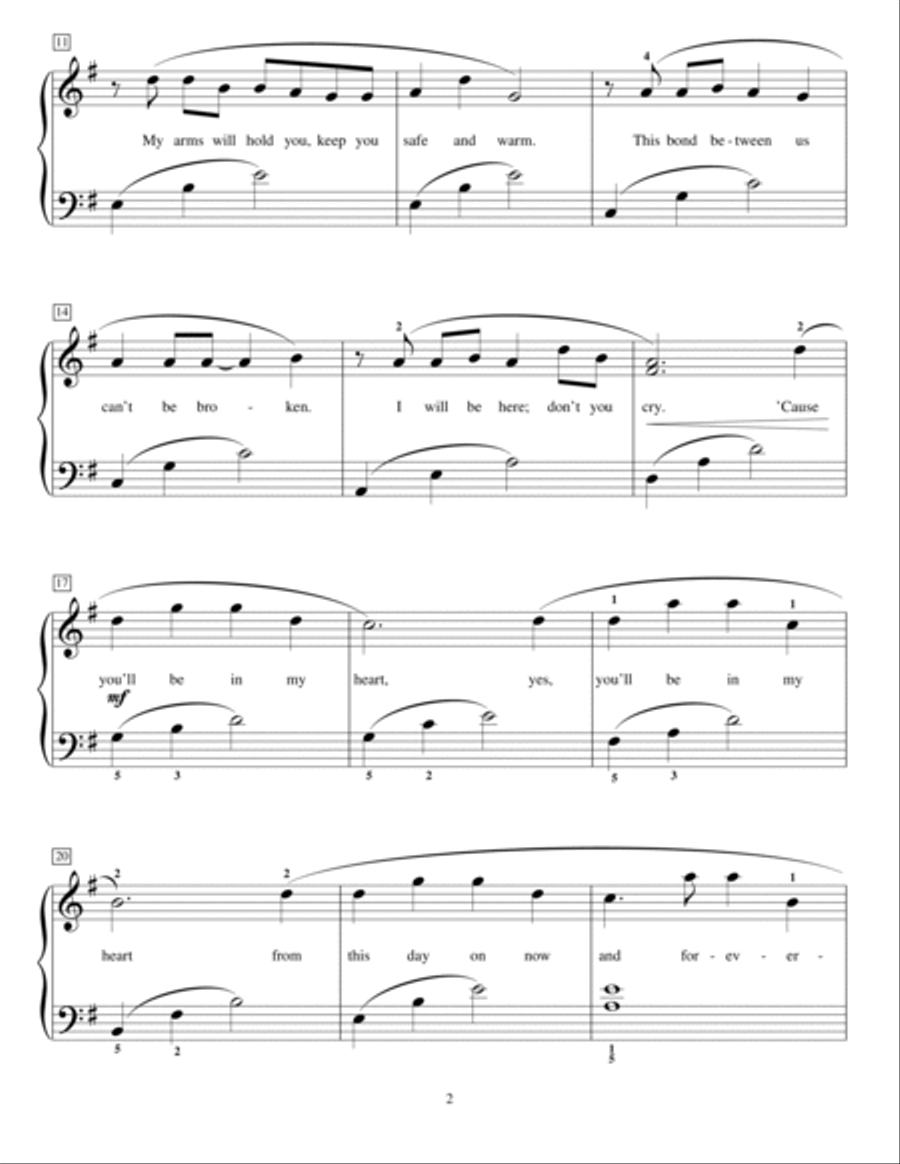 You'll Be In My Heart (from Tarzan) (arr. Phillip Keveren) Piano Method scores gallery preview page 2