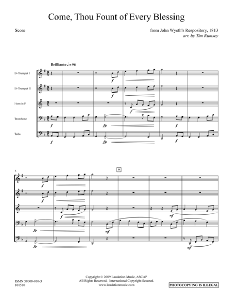 Come Thou Fount Sacred scores gallery preview page 1