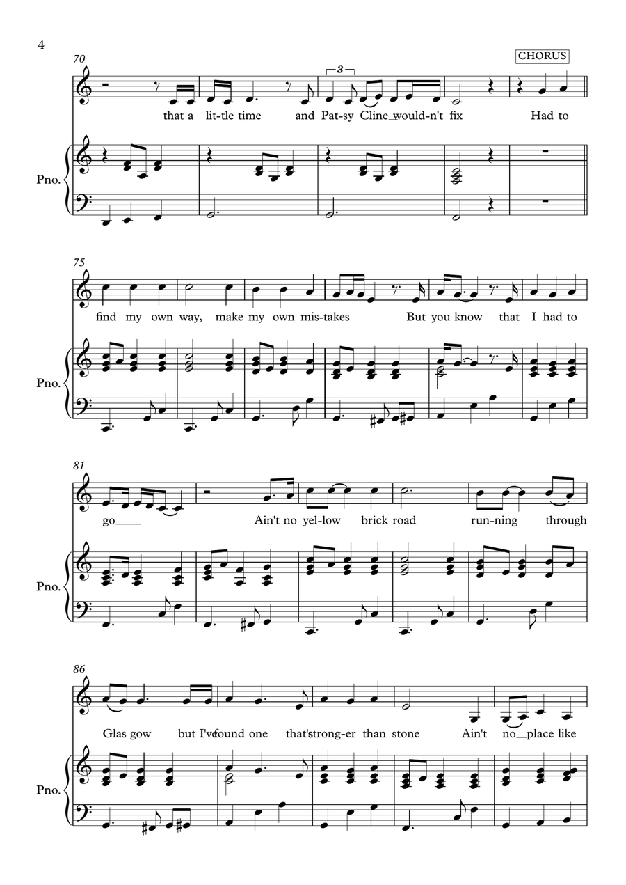 Glasgow (no Place Like Home) Piano, Vocal scores gallery preview page 4