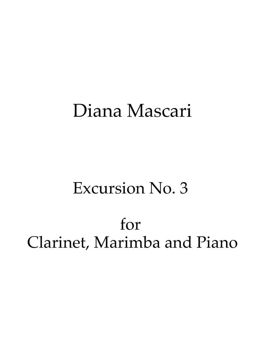 Excursion No. 3 for Clarinet, Marimba and Piano Chamber Music scores gallery preview page 1