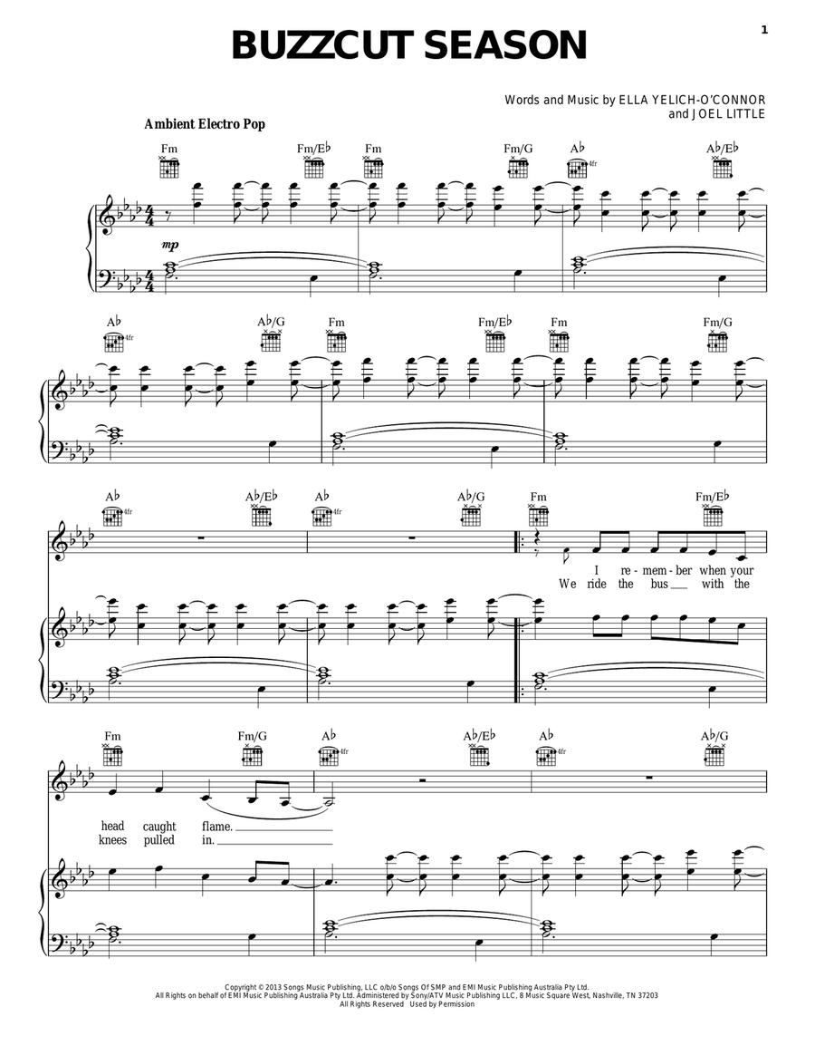 Buzzcut Season Acoustic Guitar scores gallery preview page 1