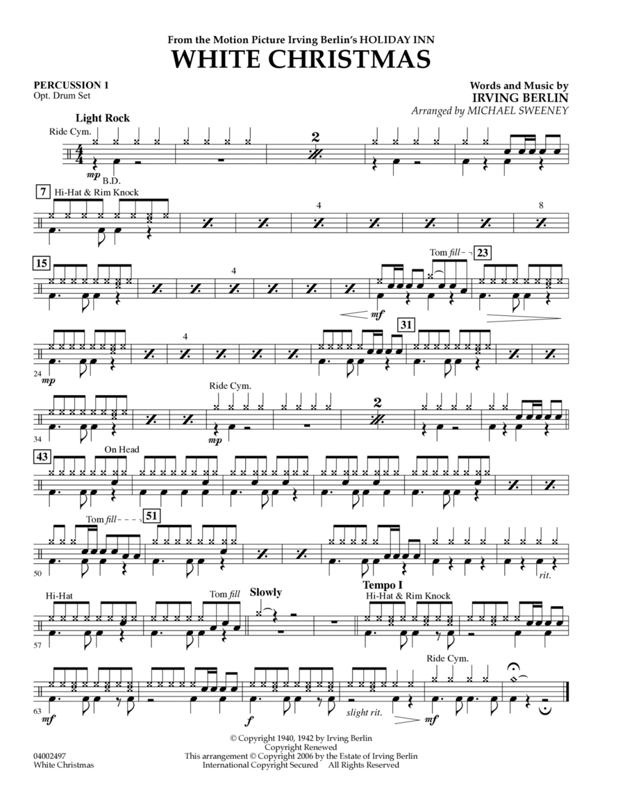 White Christmas Percussion 1 by Irving Berlin Concert Band