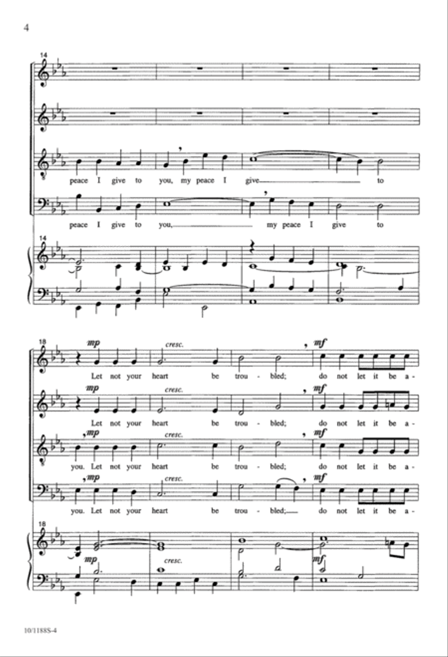 Peace I Leave With You 4-Part scores gallery preview page 4