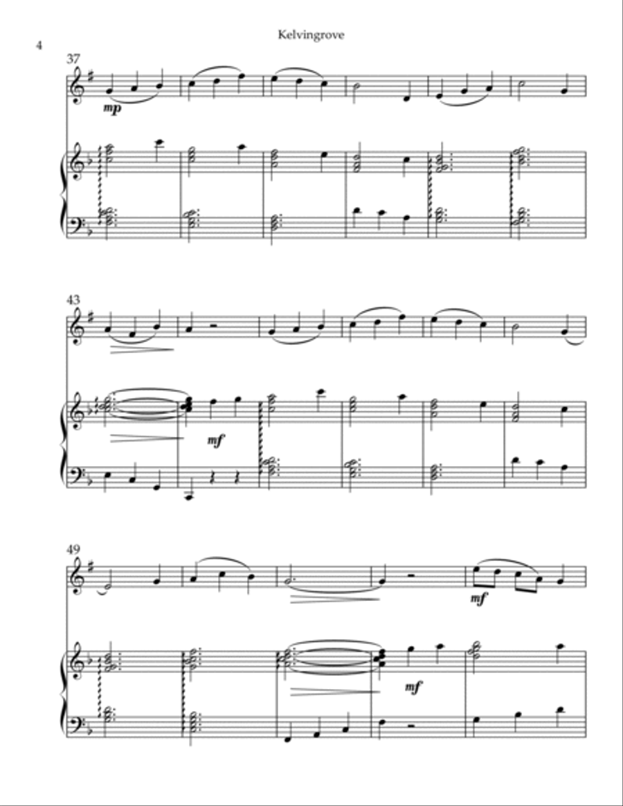 Kelvingrove, Duet for Bb Clarinet & Harp B-Flat Clarinet scores gallery preview page 4
