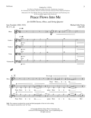 Peace Flows into Me from For a Breath of Ecstasy (Downloadable Full Score)