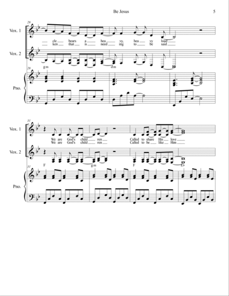 Be Jesus Be Jesus Voice scores gallery preview page 5