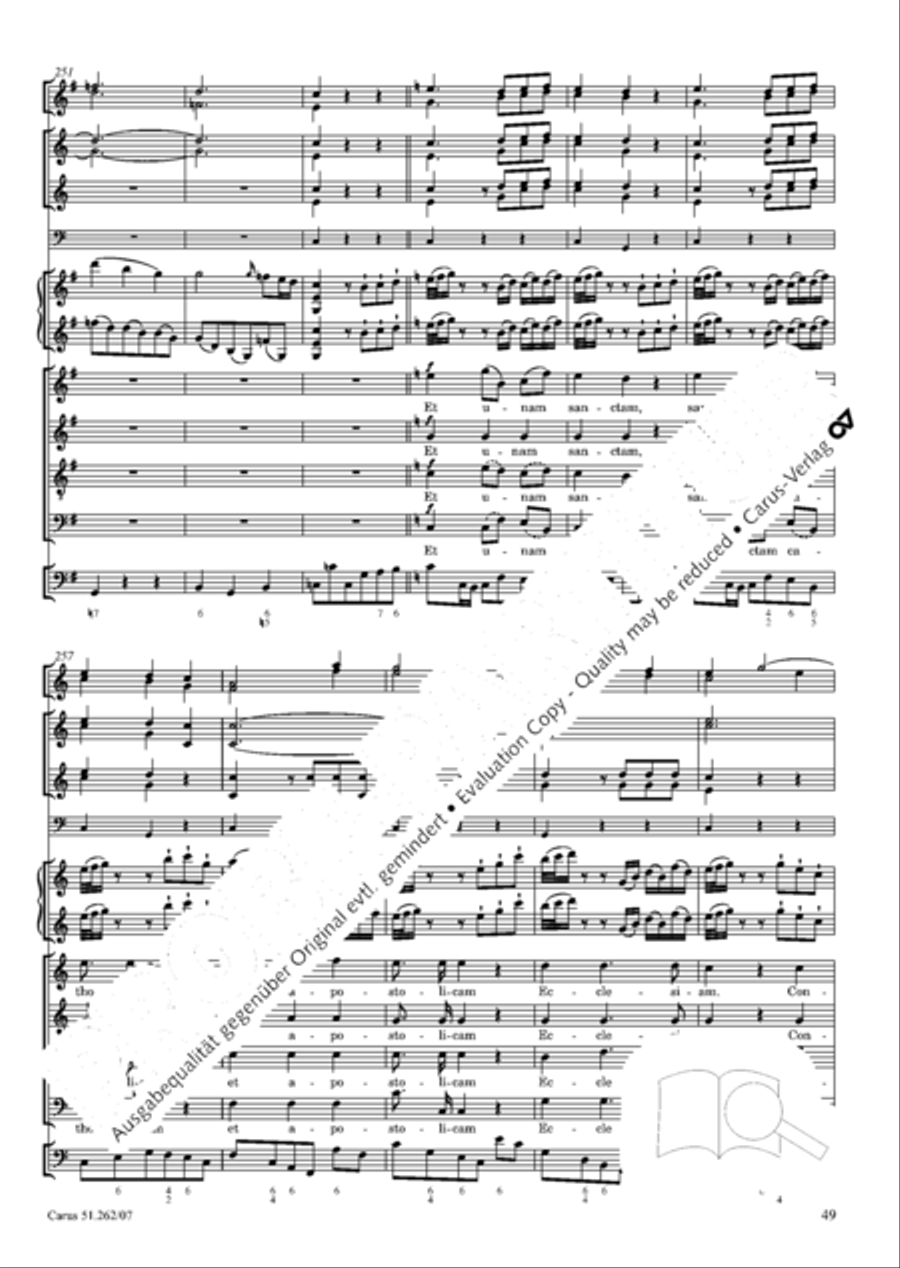 Missa longa in C major (Missa longa in C) 4-Part scores gallery preview page 50