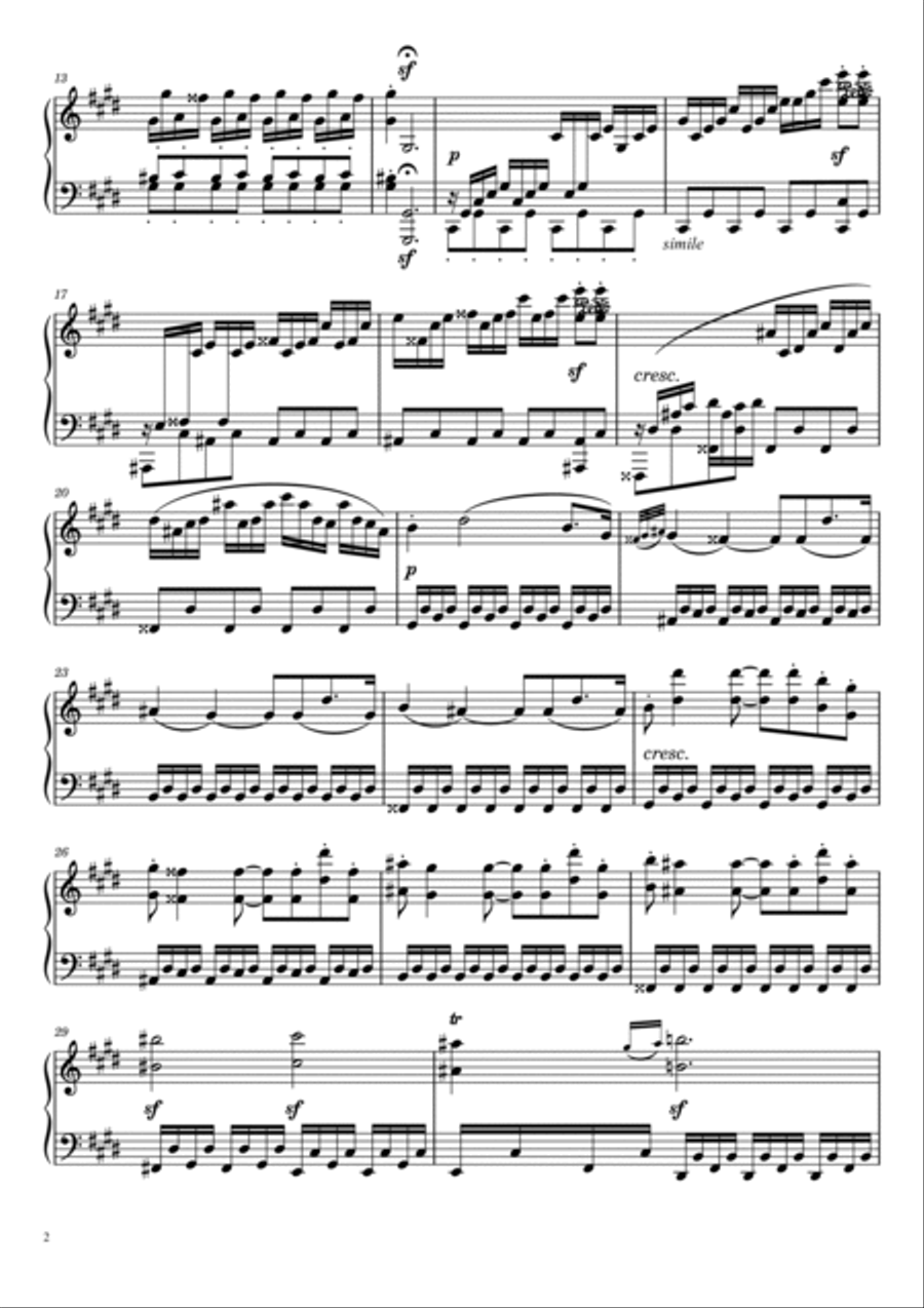 Sonate No. 14 Moonlight 3rd Movement Sonate No. 14 Moonlight 3rd Movement Piano Solo scores gallery preview page 2