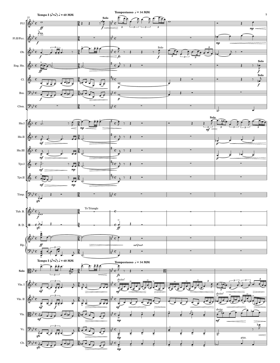 Seven Tales of Edgar Allan Poe for Viola and Orchestra by Kelly Joe Richardson Full Orchestra scores gallery preview page 5