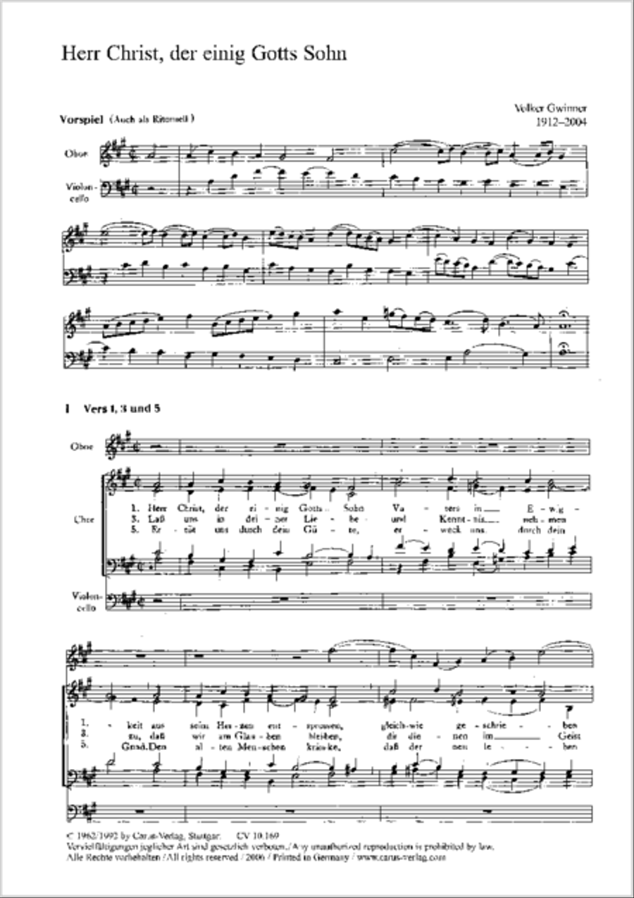 The only Son from Heaven (Herr Christ, der einig Gotts Sohn) 4-Part scores gallery preview page 6