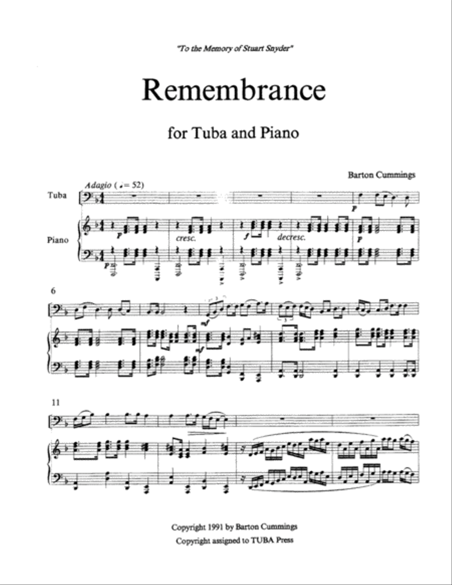Remembrance Tuba scores gallery preview page 2