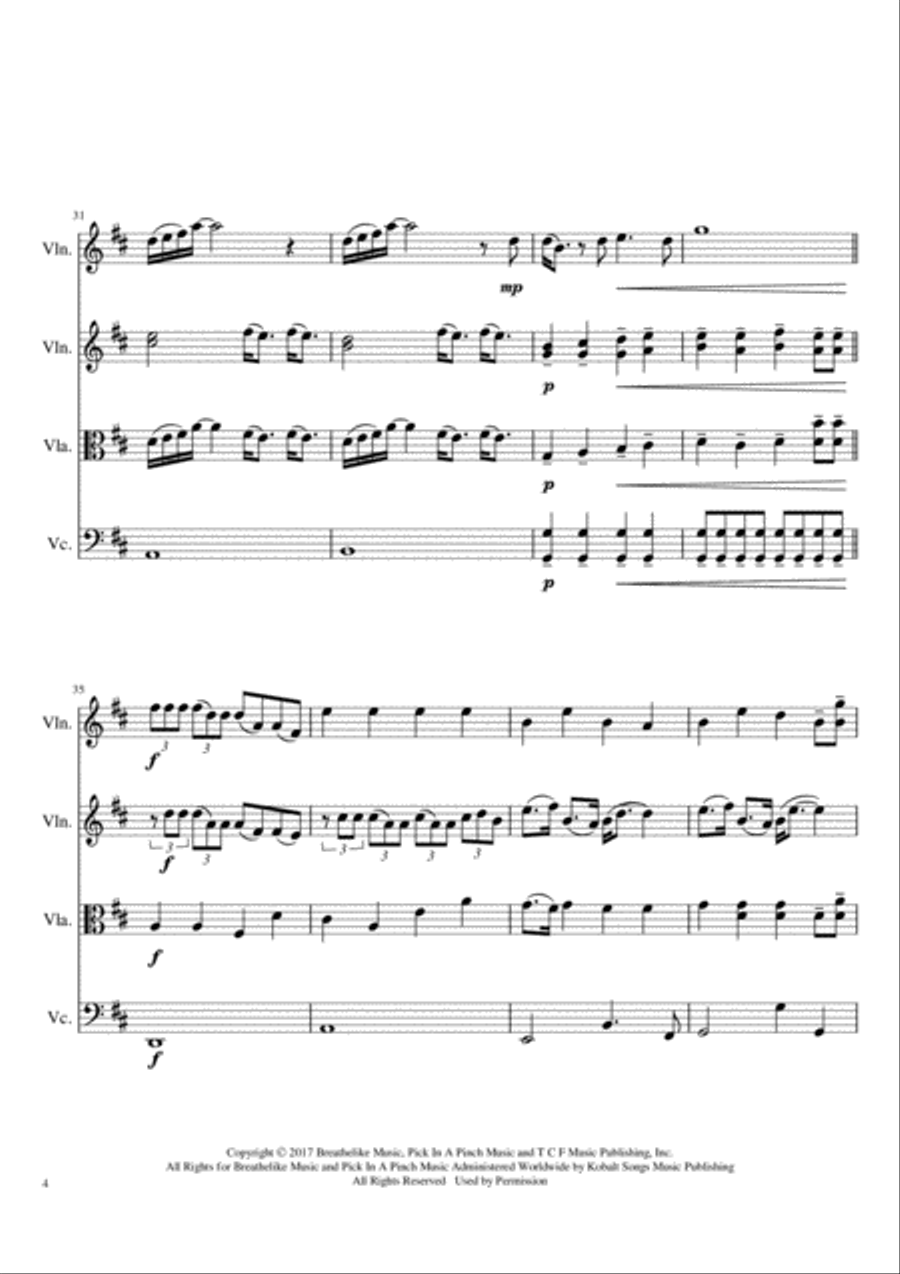 Never Enough String Quartet scores gallery preview page 4