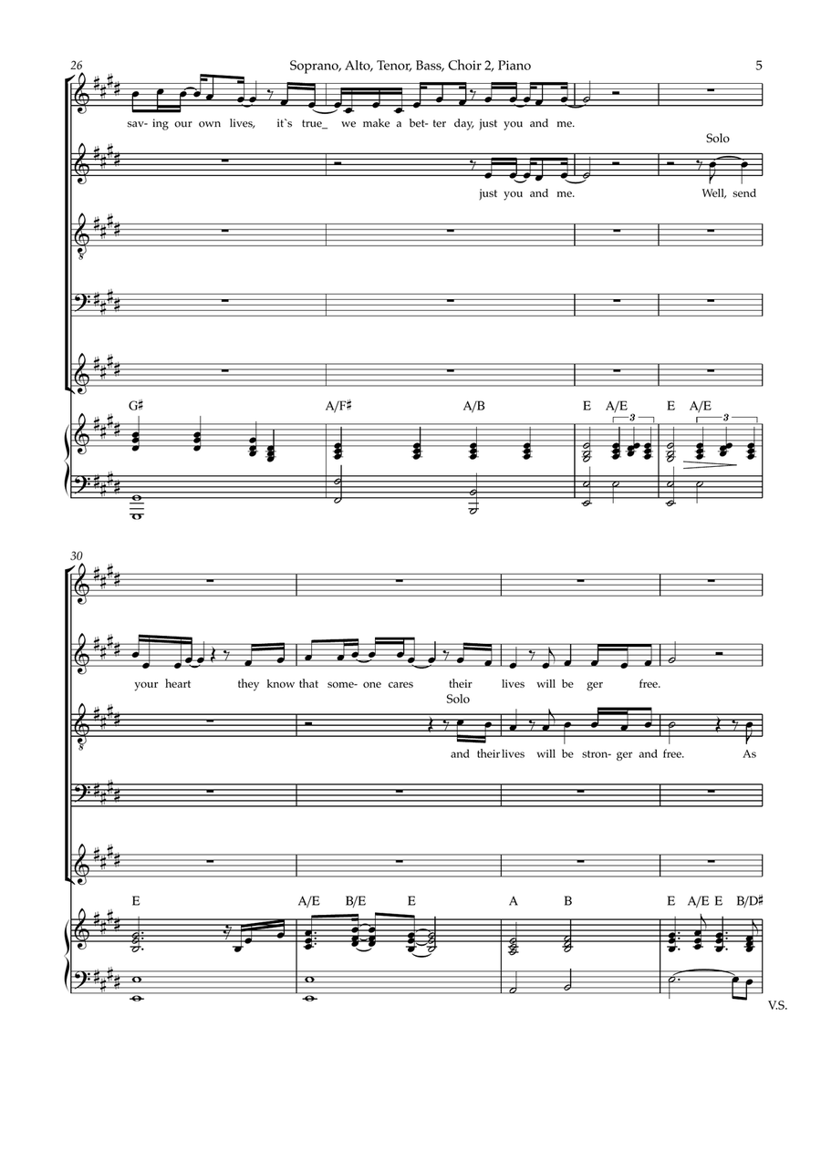 We Are The World 4-Part scores gallery preview page 5