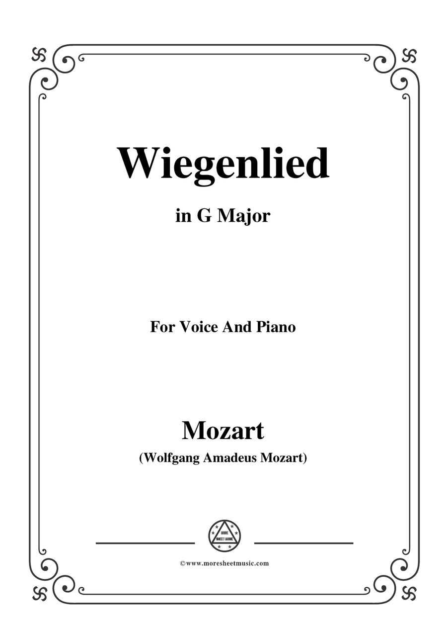 Mozart-Wiegenlied,in G Major,for Voice and Piano