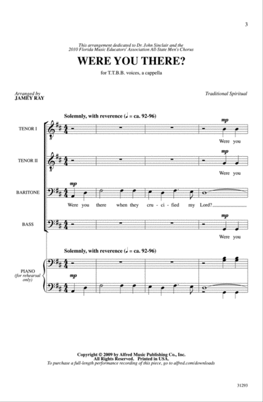 Were You There? Men's Choir scores gallery preview page 2
