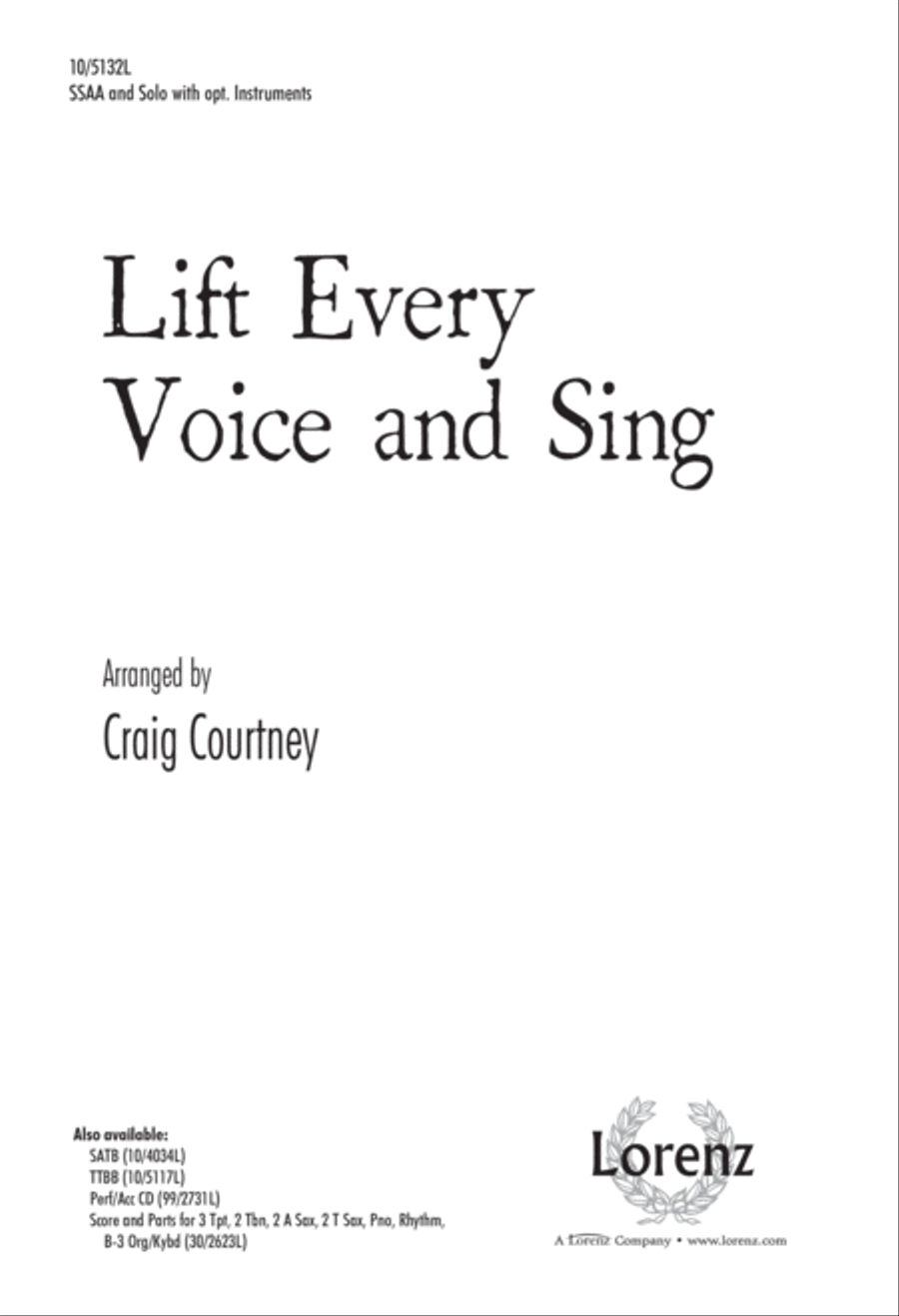 Lift Every Voice and Sing SSAA scores gallery preview page 1
