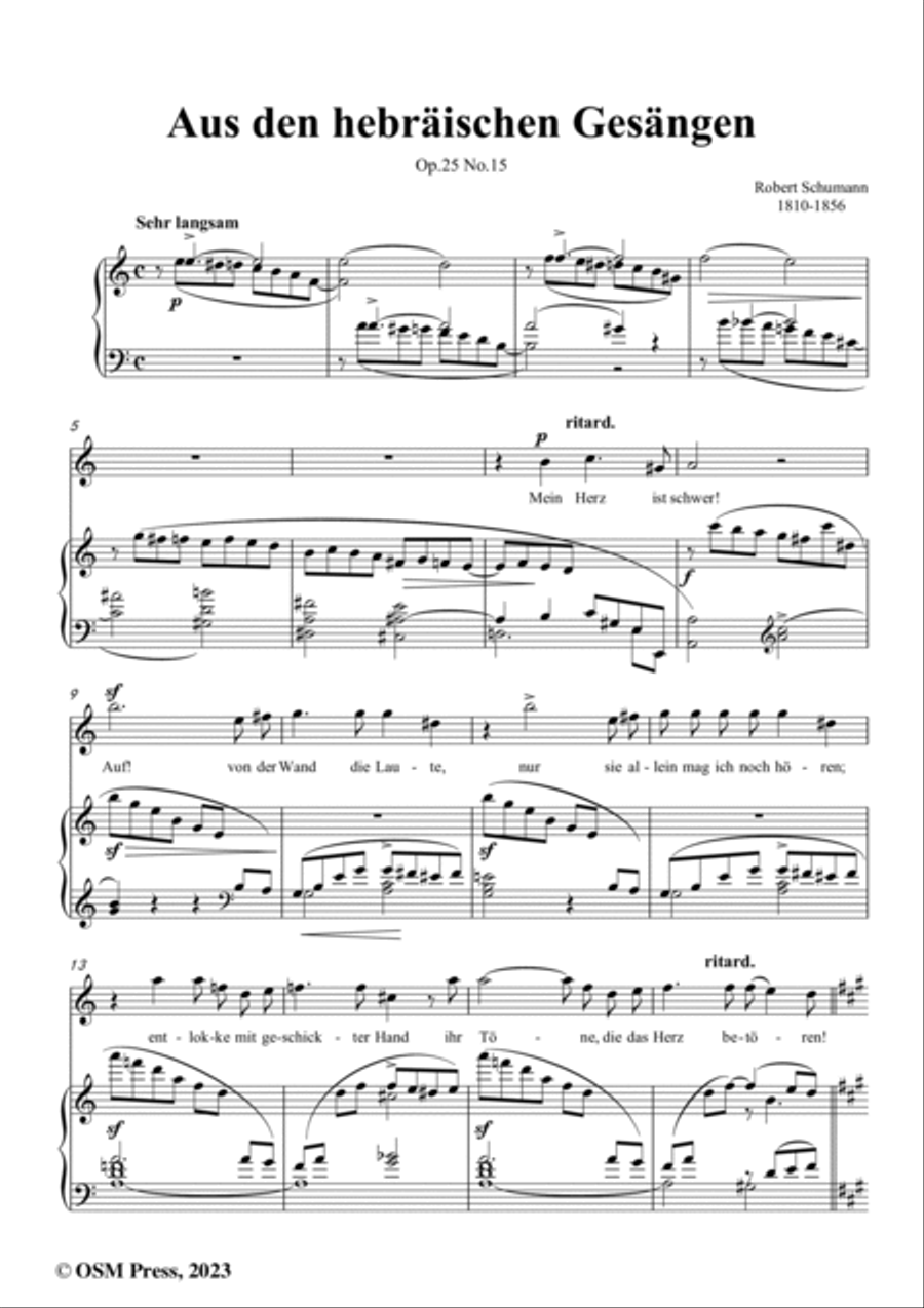 R. Schumann-Aus den hebräischen Gesängen,Op.25 No.15,in a minor Voice scores gallery preview page 2