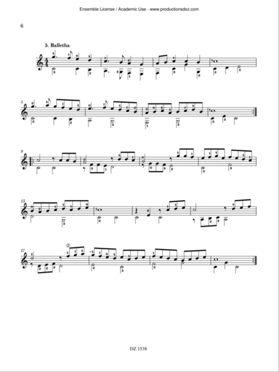 Suita in Modo Transilvano Classical Guitar scores gallery preview page 6