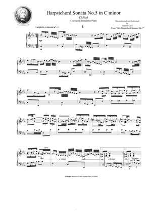 Book cover for Platti - Harpsichord (or Piano) Sonata No.5 in C minor Op.1 CSPla8