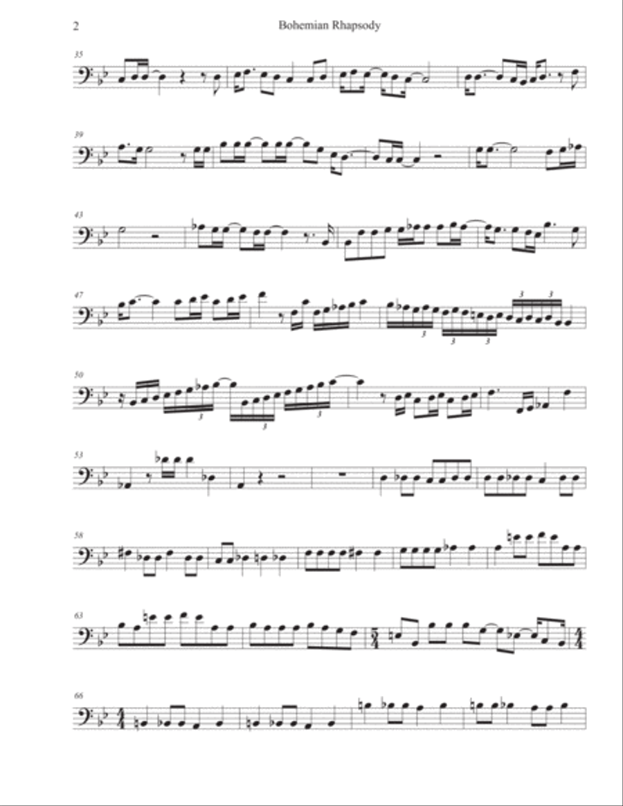 Bohemian Rhapsody Euphonium scores gallery preview page 2