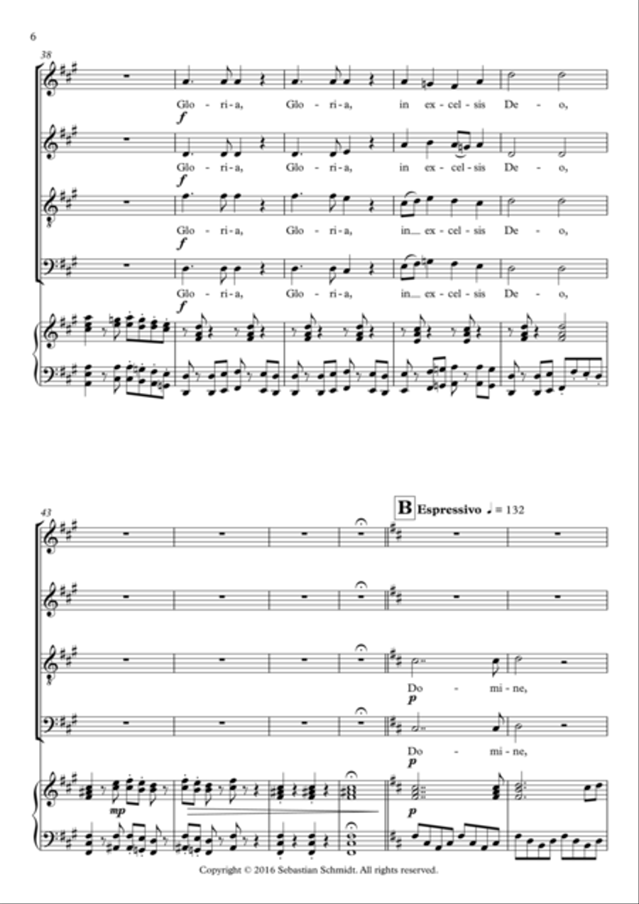 Mass, Op. 2 - 'Gloria' 4-Part scores gallery preview page 6
