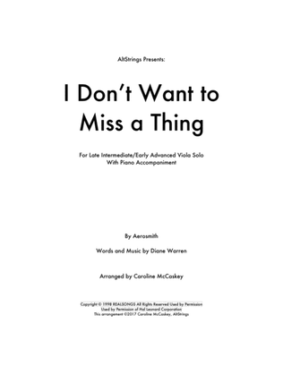 Book cover for I Don't Want To Miss A Thing