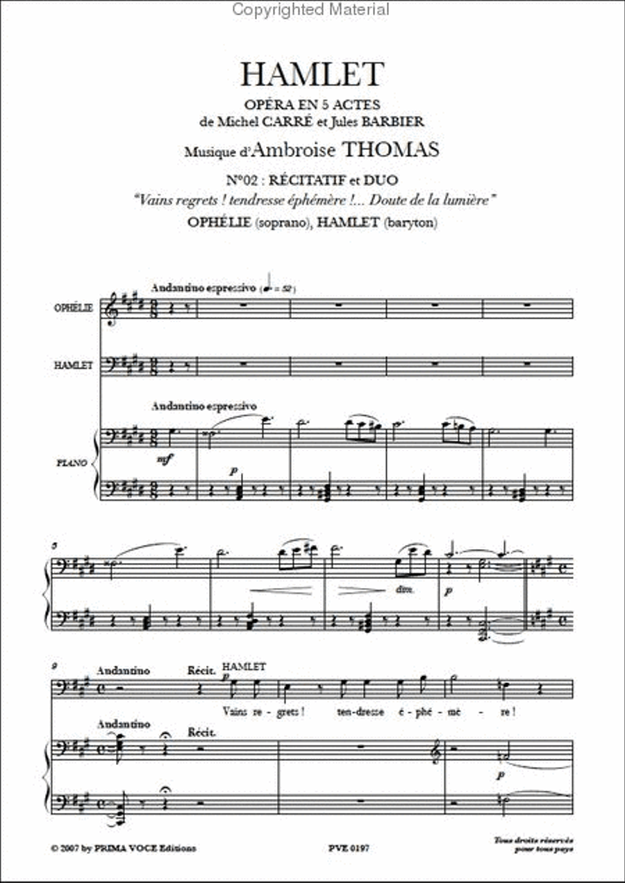 Doute de la lumiere from Hamlet Soprano Voice scores gallery preview page 2