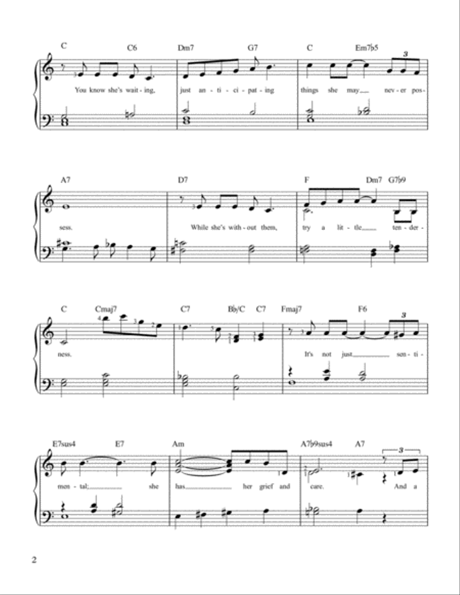 Try A Little Tenderness Easy Piano scores gallery preview page 2