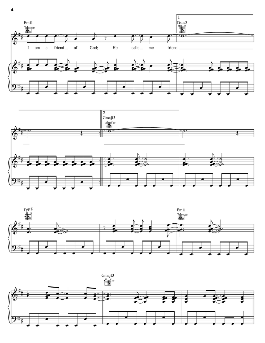 Friend Of God Friend Of God Piano, Vocal, Guitar scores gallery preview page 4