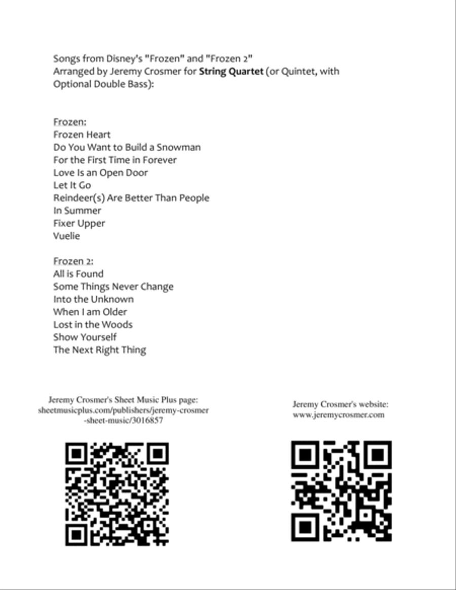 Frozen Heart String Quartet scores gallery preview page 2