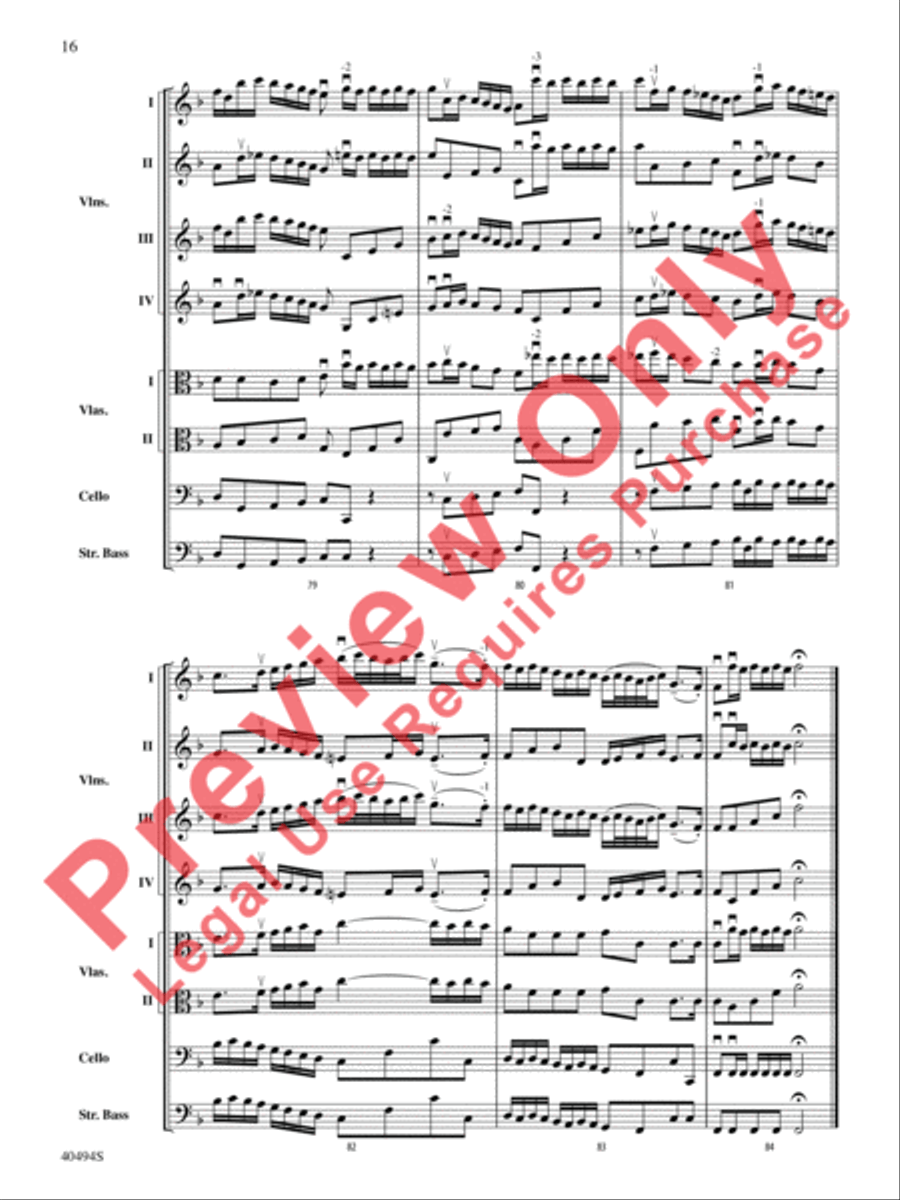Brandenburg Concerto No. 1 in F Major String Orchestra scores gallery preview page 17