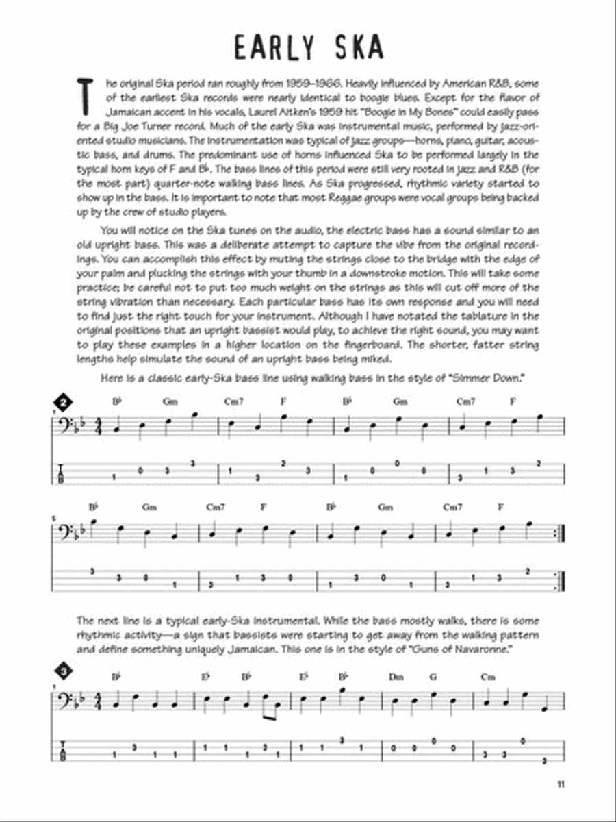 Reggae Bass Bass Guitar Tablature scores gallery preview page 3