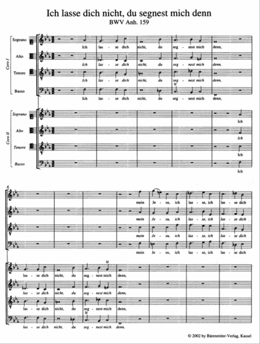 Motets of Doubtful Authenticity, BWV Anh. 159/160 4-Part scores gallery preview page 2