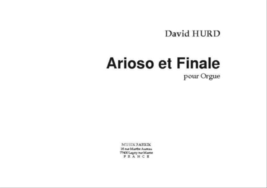 Arioso and Finale Organ scores gallery preview page 1