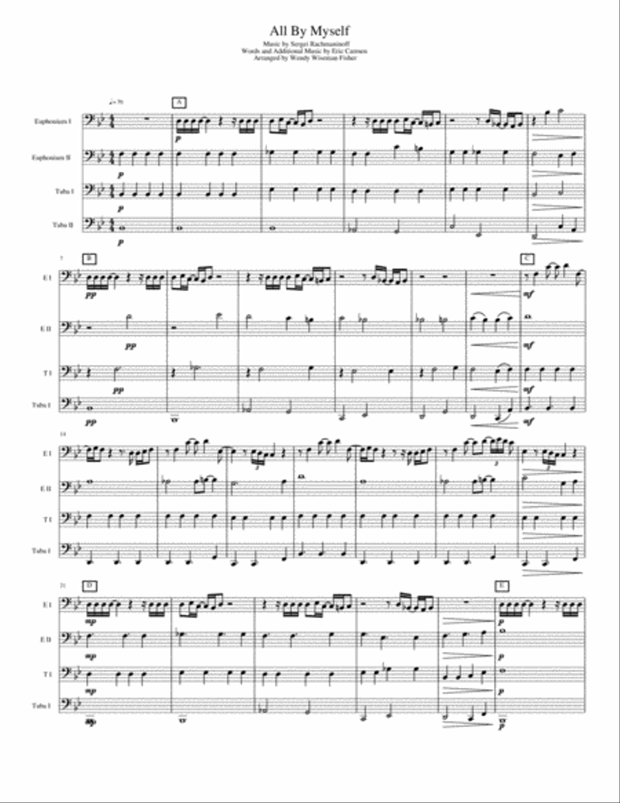 All By Myself Brass Ensemble scores gallery preview page 1