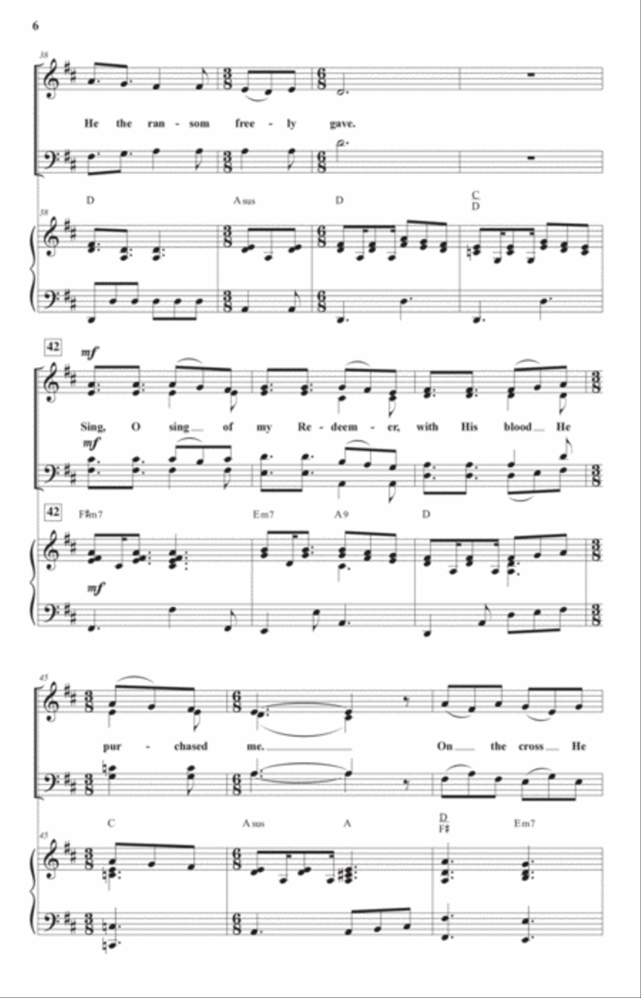 I Will Sing of My Redeemer (SATB) 4-Part scores gallery preview page 6