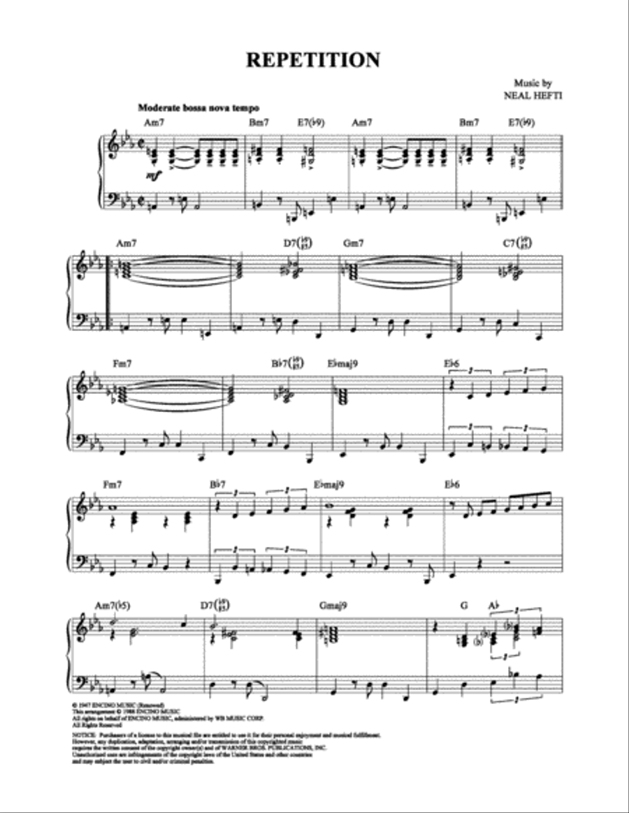 Repetition Piano Solo scores gallery preview page 1