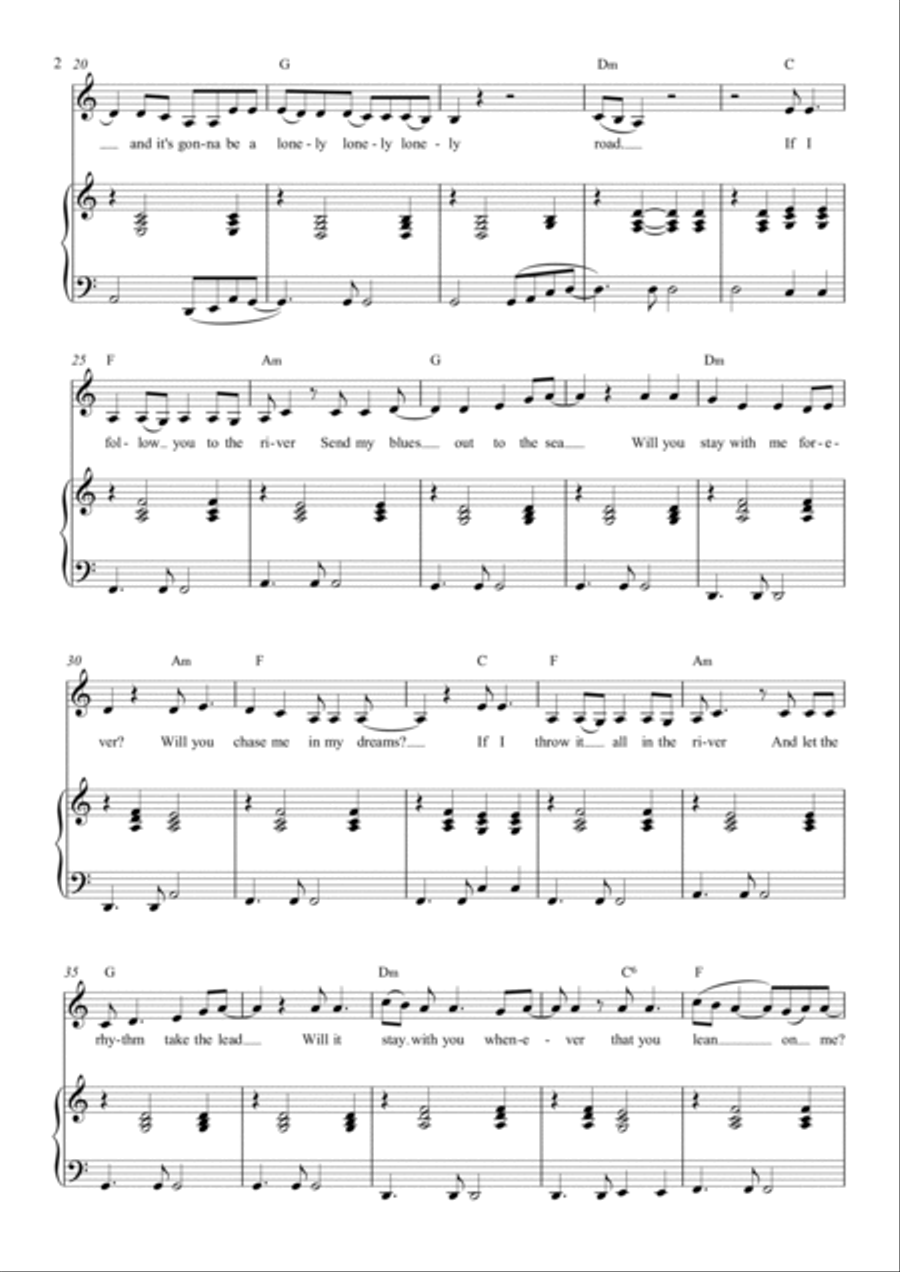The River Piano, Vocal, Guitar scores gallery preview page 2