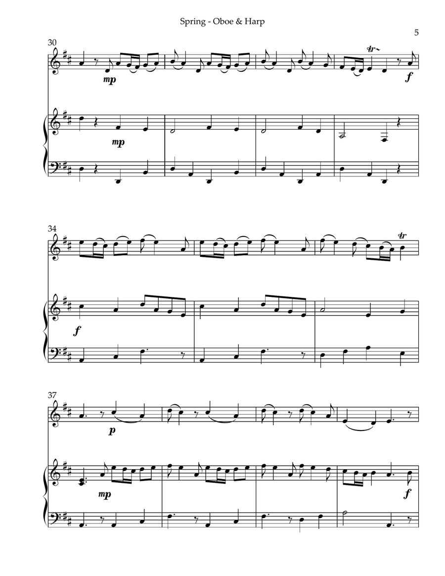 Spring (La Primavera), Duet for Oboe & Harp