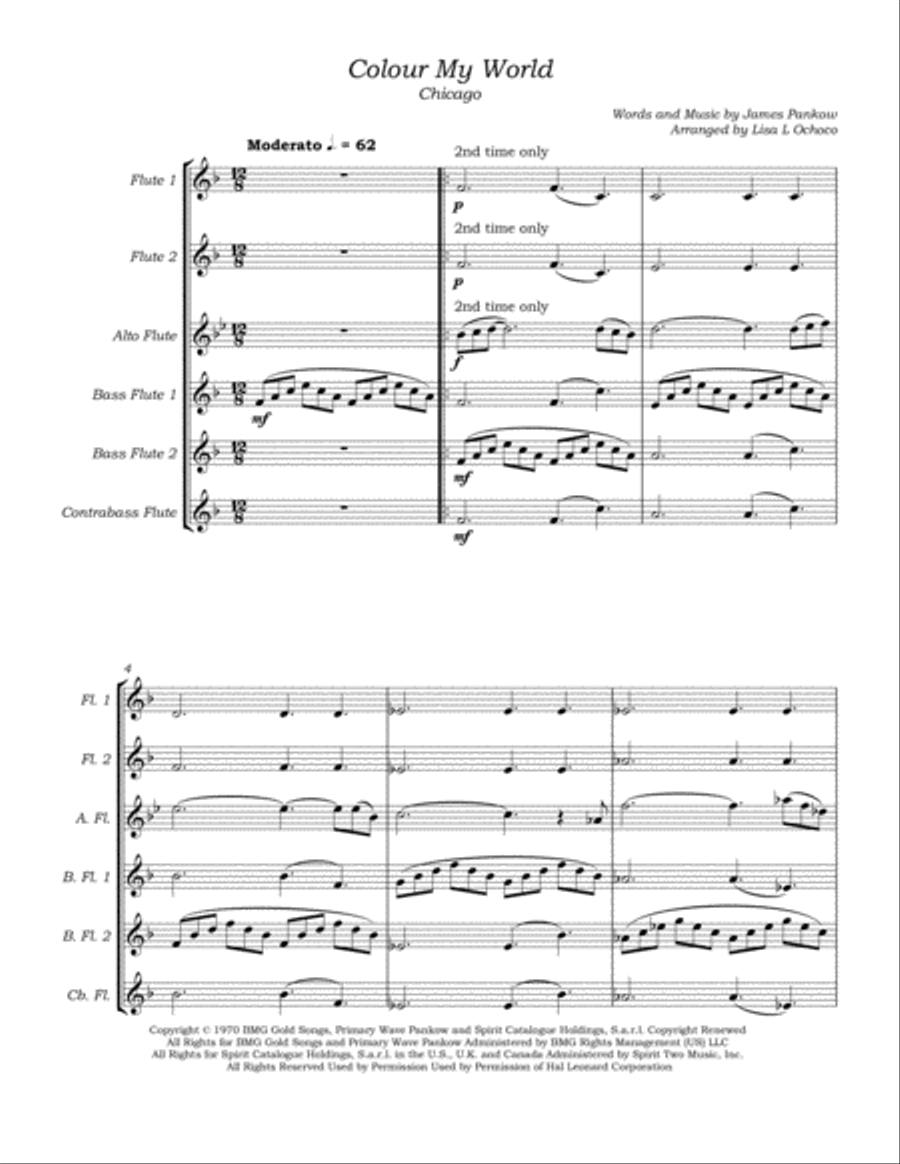 Colour My World Colour My World Flute Choir scores gallery preview page 5