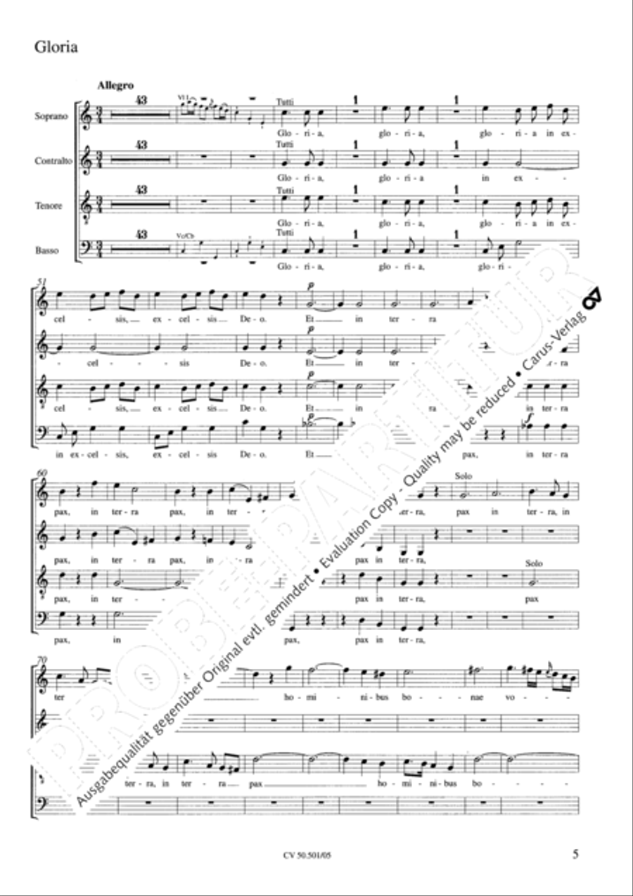 Mass in C Major 4-Part scores gallery preview page 6