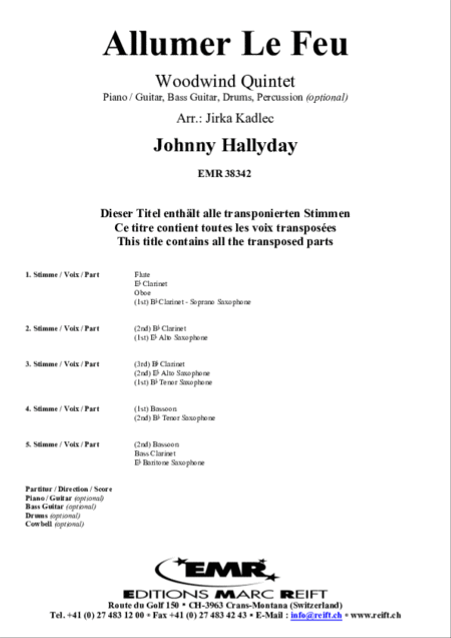 Allumer Le Feu Allumer Le Feu Woodwind Quintet scores gallery preview page 2