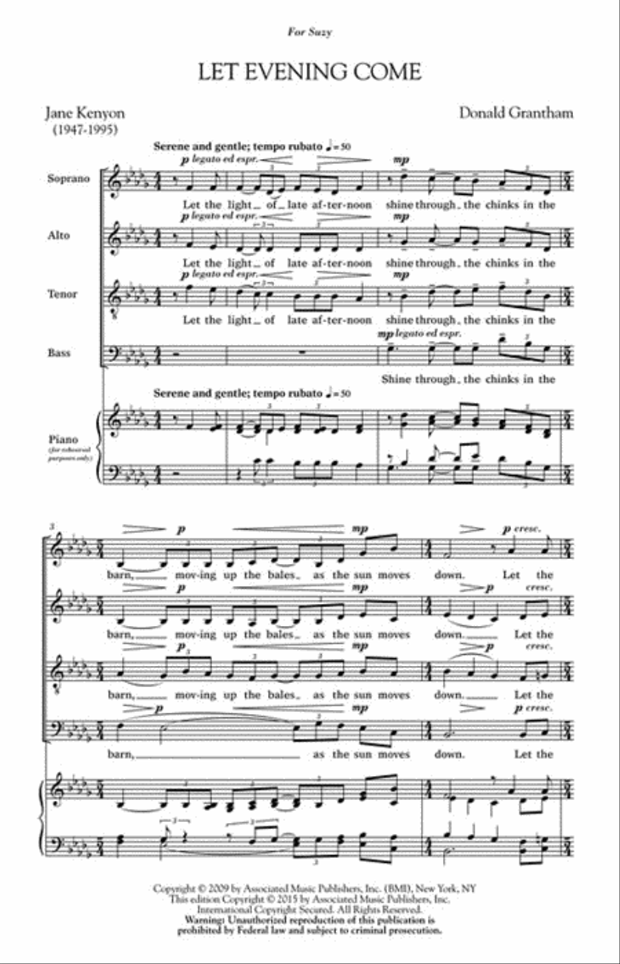 Let Evening Come Let Evening Come 4-Part scores gallery preview page 2